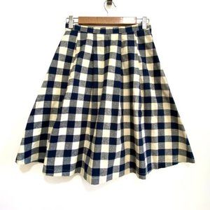 C. Luce blue/cream ghingam check pleated skirt S